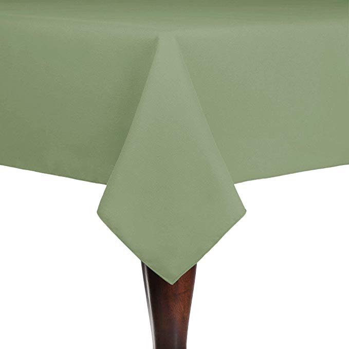 Ultimate Textile -5 Pack- Cotton-Feel 72 x 120-Inch Rectangular Tablecloth, Sage Green