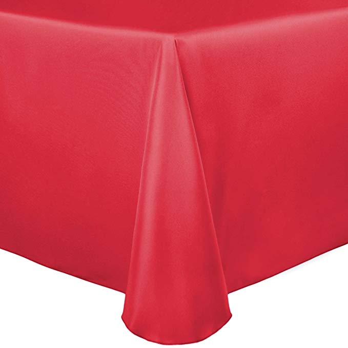 Ultimate Textile -40 Pack- Satin 60 x 84-Inch Oval Tablecloth, Watermelon Pink