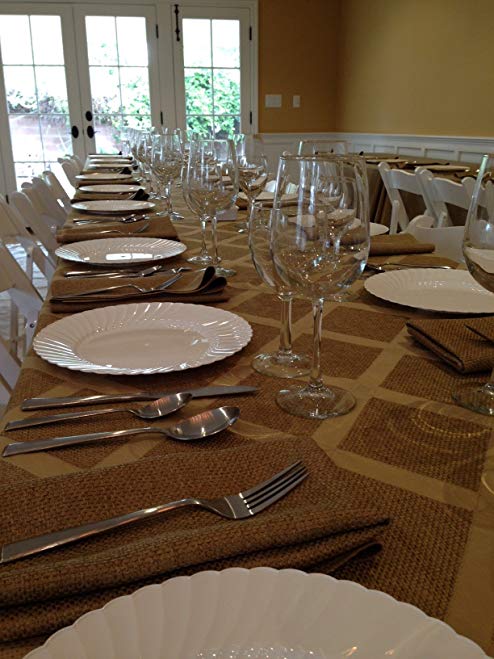 Polyester Sedona Burlap Table Cloth (Wheat, 70x144 Rectangle)