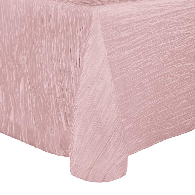 Ultimate Textile Crinkle Taffeta - Delano 120-Inch Round Tablecloth Light Pink