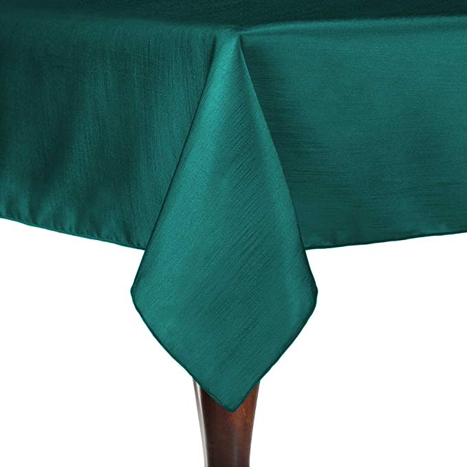 Ultimate Textile -36 Pack- Reversible Shantung Satin - Majestic 60 x 108-Inch Rectangular Tablecloth, Teal