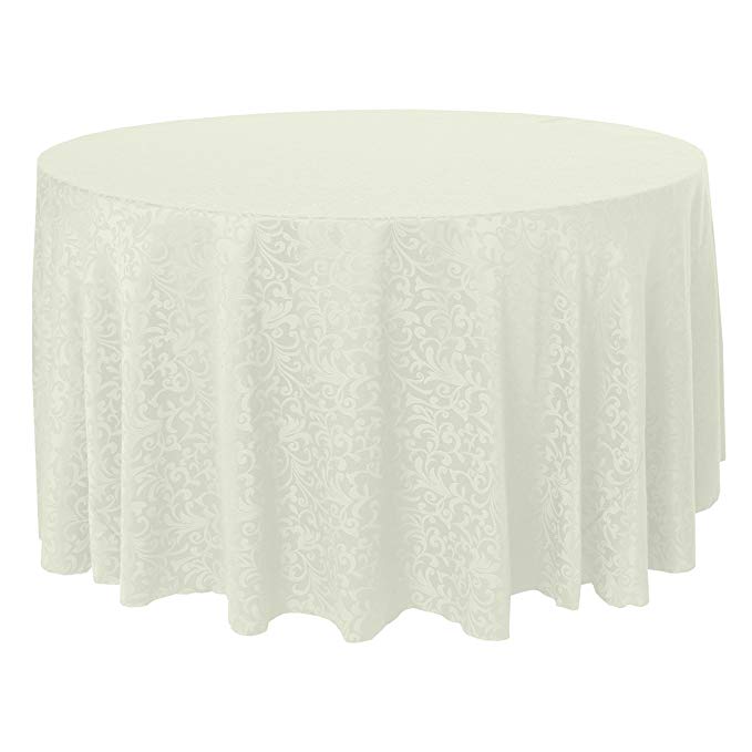 Ultimate Textile Somerset 120-Inch Round Damask Tablecloth Ivory Cream