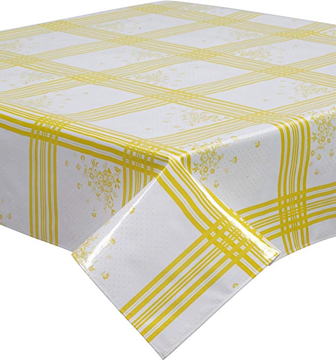 Freckled Sage Corn Flower Yellow Oilcloth Tablecloth You Pick the Size