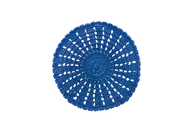 Heritage Lace Mode Crochet Round Doily, 10-Inch, Cobalt Blue, Set of 2
