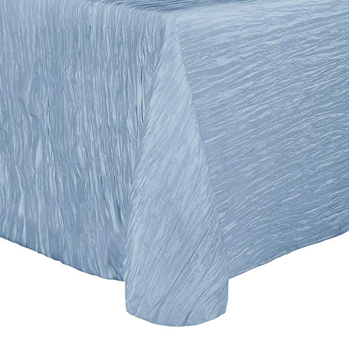 Ultimate Textile -10 Pack- Crinkle Taffeta - Delano 102-Inch Round Tablecloth, Ice Blue