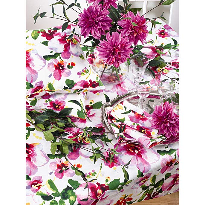 Occasion Gallery Multi Color Printed Spring Flower Design Table Topper, 60