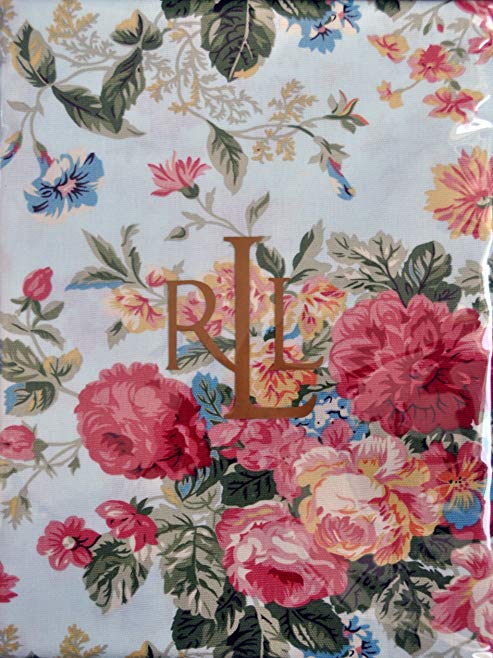 Ralph Lauren Ashwood Aqua Tablecloth - Floral -- 60