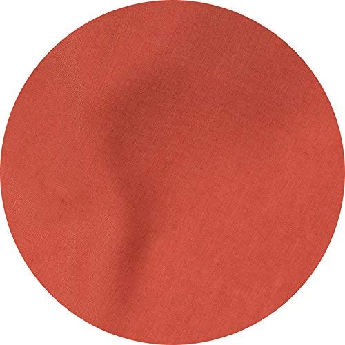 Huddleson Lobster Orange Pure Linen Tablecloth, 120 Round