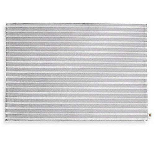 Kate Spade New York Harbour Drive Tablecloth 60 x 120 Silver with white Stripes