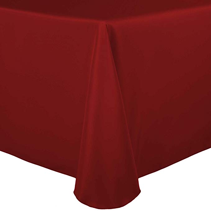 Ultimate Textile -60 Pack- 52 x 70-Inch Oval Polyester Linen Tablecloth, Cherry Red