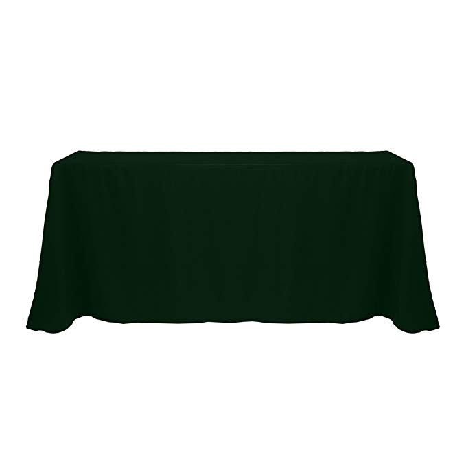 Ultimate Textile -15 Pack- 108 x 132-Inch Rectangular Polyester Linen Tablecloth with Rounded Corners, Forest Green
