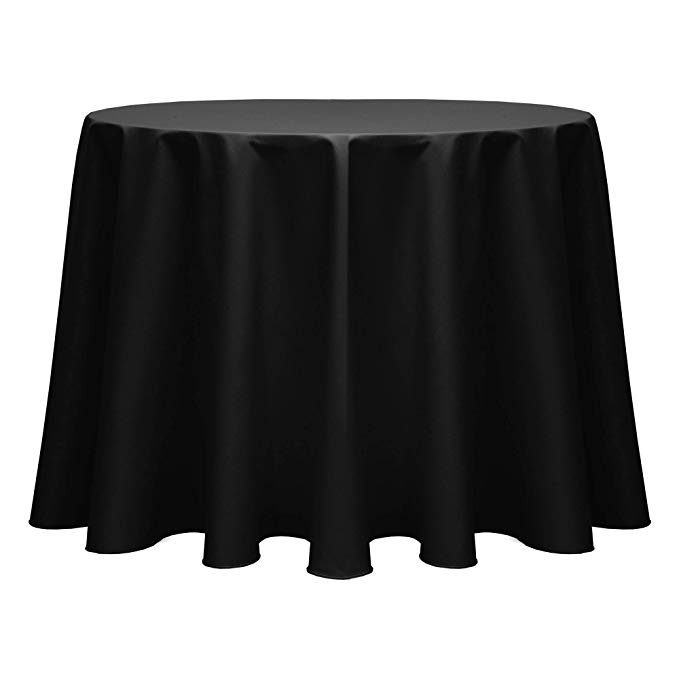 Ultimate Textile -22 Pack- Poly-Cotton Twill 90-Inch Round Tablecloth, Black