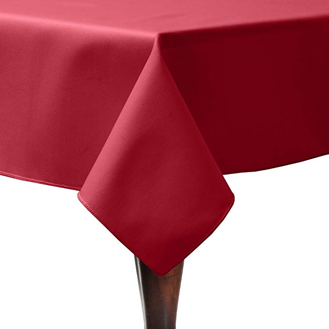Ultimate Textile -3 Pack- Poly-Cotton Twill 72 x 108-Inch Rectangular Tablecloth, Red