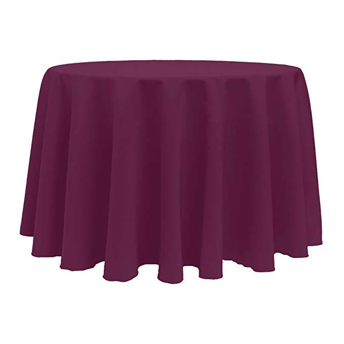 Ultimate Textile -15 Pack- 132-Inch Round Polyester Linen Tablecloth, Magenta