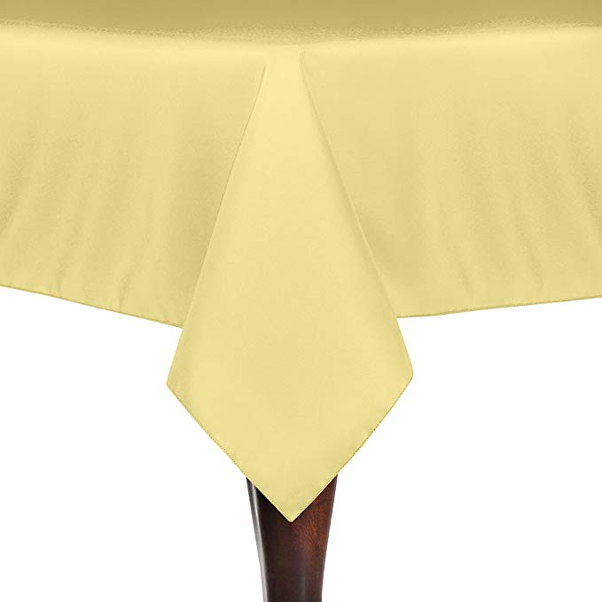 Ultimate Textile -30 Pack- 60 x 144-Inch Rectangular Polyester Linen Tablecloth, Cornsilk Light Yellow
