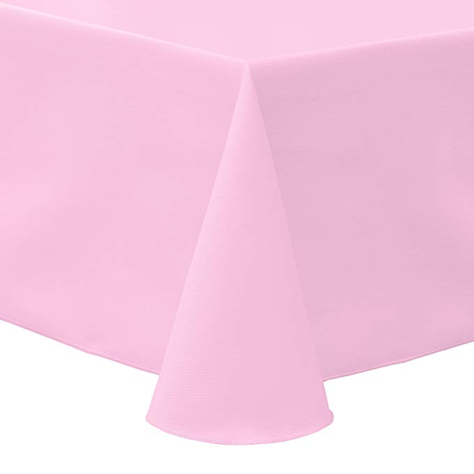 Ultimate Textile -5 Pack- Poly-Cotton Twill 60 x 84-Inch Oval Tablecloth, Light Pink