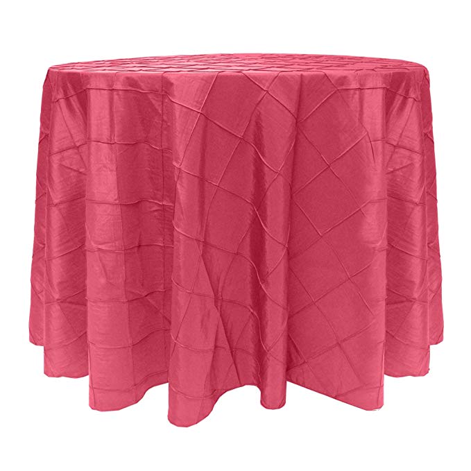 Ultimate Textile -3 Pack- Embroidered Pintuck Taffeta 72-Inch Round Tablecloth Watermelon