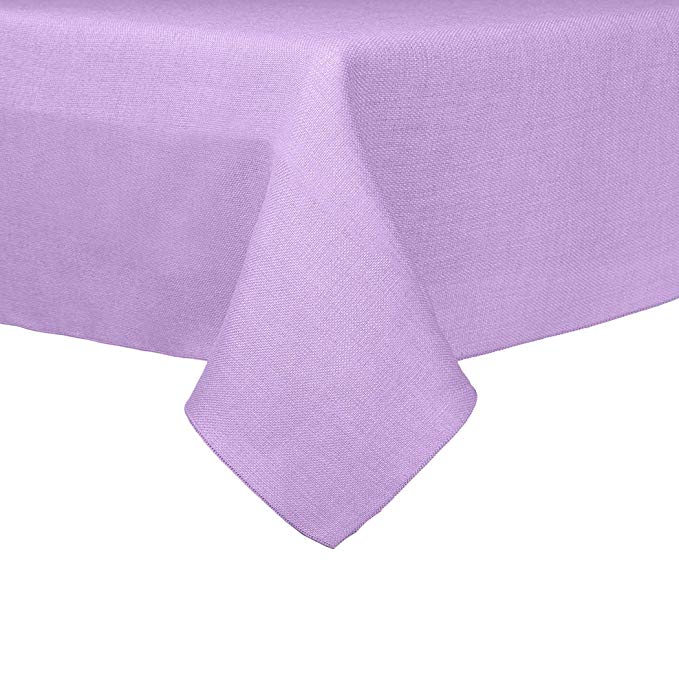 Ultimate Textile -40 Pack- Faux Burlap - Havana 52 x 70-Inch Rectangular Tablecloth - Basket Weave, Lilac Light Purple