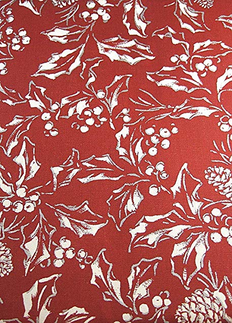 Ralph Lauren Bowen Red / Silver Tablecloth, 60-by-120 Inch Oblong Rectangular