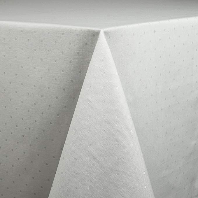 Kate Spade Larabee Dot Tablecloth, 70-Inch Round, Cream